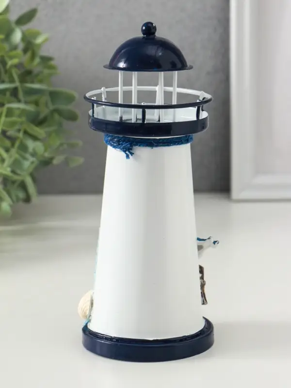 Сувенир настольный Сувенир настольный "Маяк с птицей" сетка, синий, 3хLR1130, RGB, LED 7,5х7,5х18 см