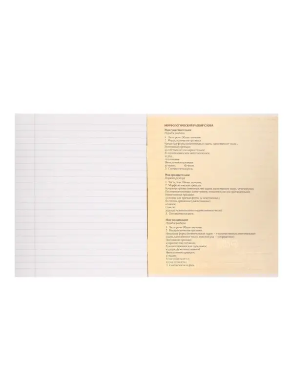 Предметная тетрадь по русскому языку Calligrata &laquo;На Чёрном&raquo;, 48 листов, в линейку, со справочным материалом, обложка из мелованного картона