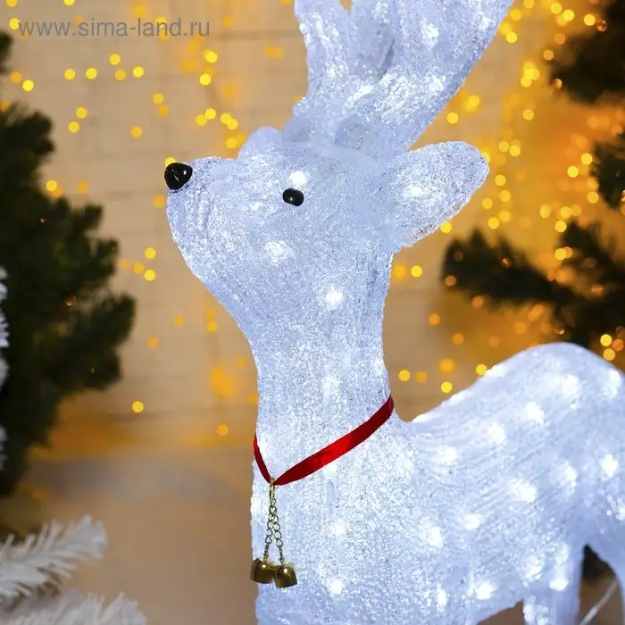 Светодиодная фигура &laquo;Олень гордый&raquo; 52&times;80&times;21 см, акрил, 80 LED, 8 режимов, 24 В, свечение белое