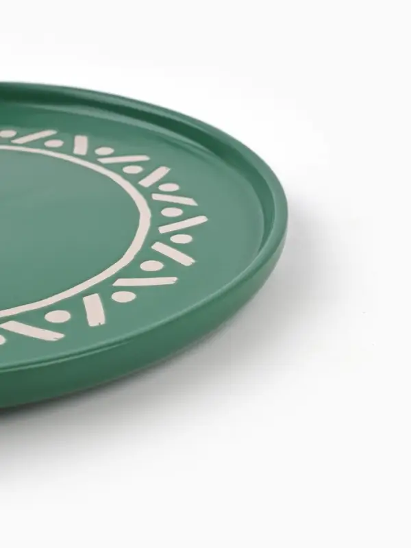 Тарелка плоская керамическая &laquo;Орнамент&raquo;, d=21.7 см, ручная работа