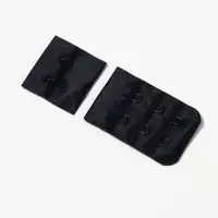 Застёжка для бюстгальтера TEIRA, 3 ряда 2 крючка, чёрная
