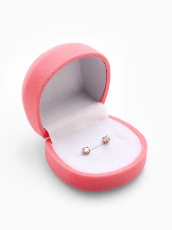 Футляр под кулон, серьги, кольца &laquo;Кнопка&raquo;, бархатный, 5.3&times;5&times;3.3 см, розовый