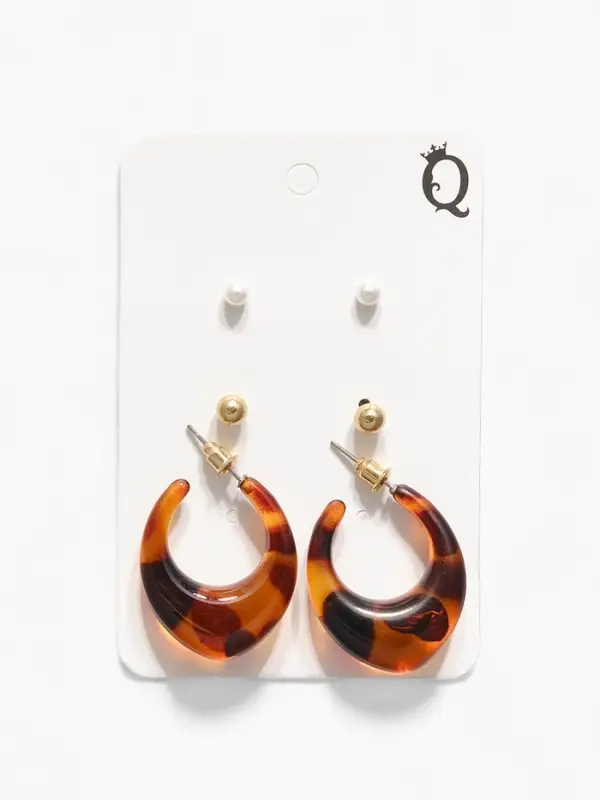 Набор серьги Набор серьги "Леопард" жемчуг, цветной в золоте