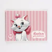 Альбом для рисования на скрепке, А4, 40 листов, 90 г/м&sup2;, 2 штуки, &laquo;Кошечка&raquo;