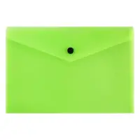 Папка-конверт на кнопке А5, 150 мкм, Calligrata Neon, полупрозрачная, неон салатовый