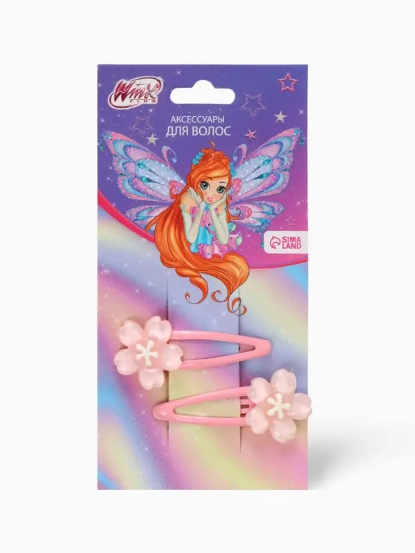 Заколка для волос «Цветы» 2 шт, Винкс Заколка для волос «Цветы» 2 шт, Винкс