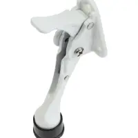 Фиксатор дверной LOCKLAND “козья ножка”, с автоподъемом, цвет белый Фиксатор дверной LOCKLAND “козья ножка”, с автоподъемом, цвет белый