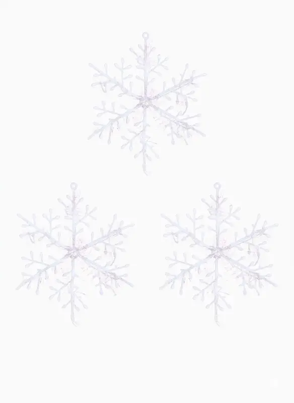 Ёлочные игрушки набор 3 шт. &laquo;Зимнее волшебство. Снежинка - пушинка&raquo;, d=10 см, белый