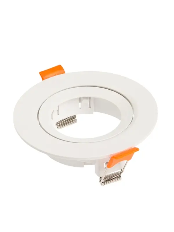 Светильник встраиваемый под лампу MR-16, поворотный, круглый, пластиковый, белый