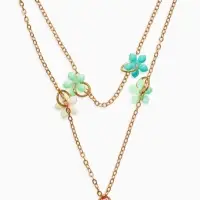 Бусы детские "Выбражулька" бабочки, чокер, цветные в золоте