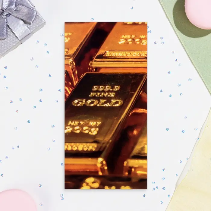 Конверт для денег "Универсальный" глиттер, слиток, 17х8,5 см