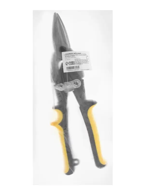 Ножницы по металлу ТУНДРА, 2К рукоятки, прямой рез, 250 мм