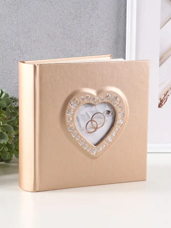 Фотоальбом Делюкс 200ф 10X15см, бум.карм.с мемо, книжн. пер-т, бежевый