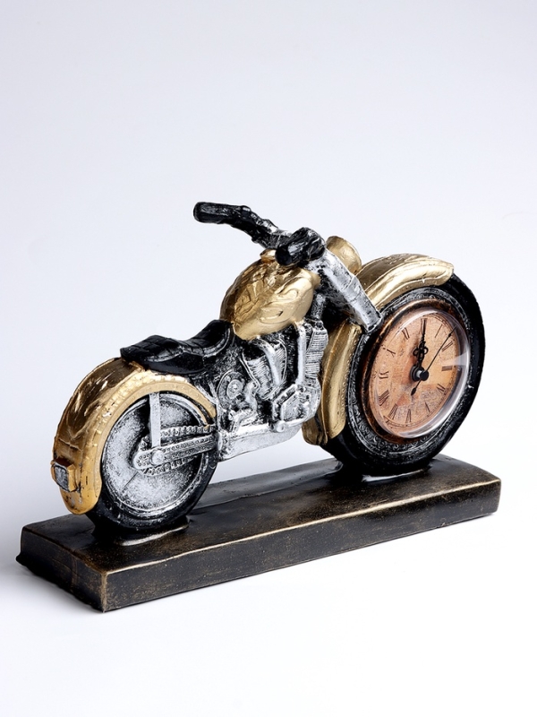 Часы настольные интерьерные, «Байк», на батарейках, 28×7.4×17 см, d-7 см