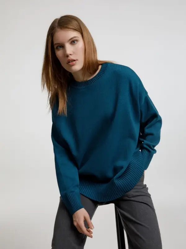 Джемпер оверсайз унисекс Stated в сумке, синий (морская волна), размер L/XL