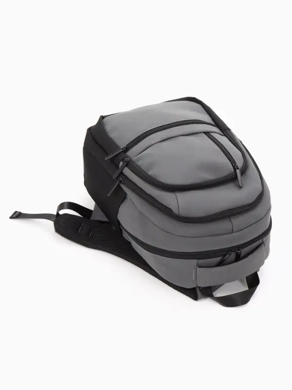 Рюкзак школьный, 2 отделения, 5 карманов, водонепроницаемое дно, 26&times;14&times;39 см, серый