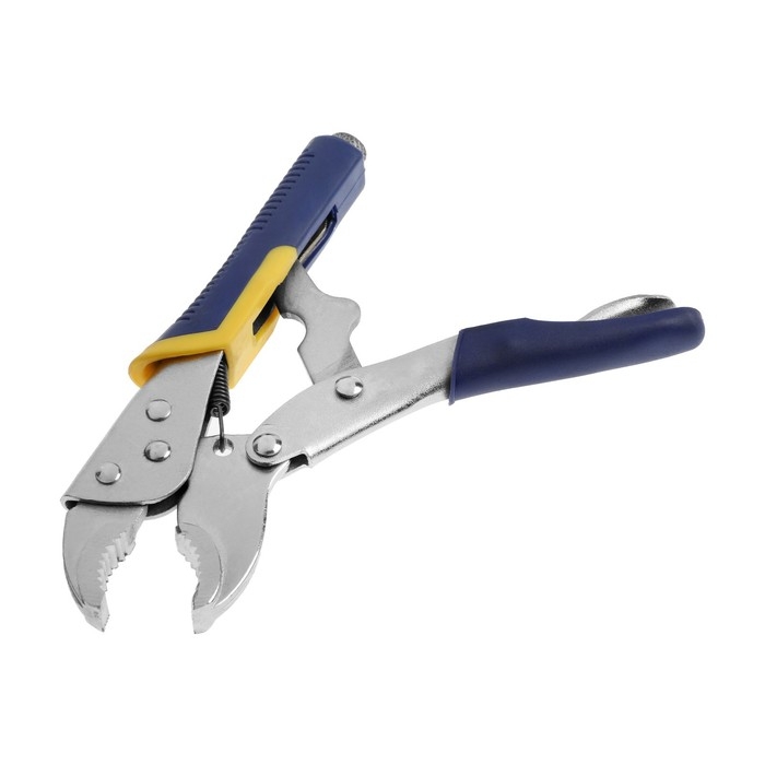 Зажим ручной ТУНДРА, усиленный полукруглый захват, с фиксатором, 2К рукоятки, 175 мм Зажим ручной ТУНДРА, усиленный полукруглый захват, с фиксатором, 2К рукоятки, 175 мм