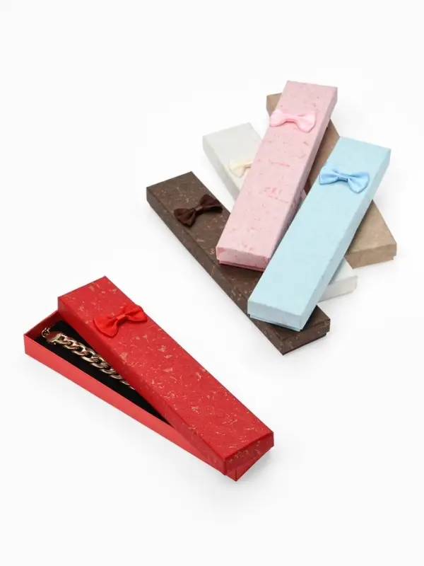 Набор подарочных коробочек 6 шт. под браслет, цепочку &laquo;Бантик&raquo;, 21&times;4 см, цвет МИКС