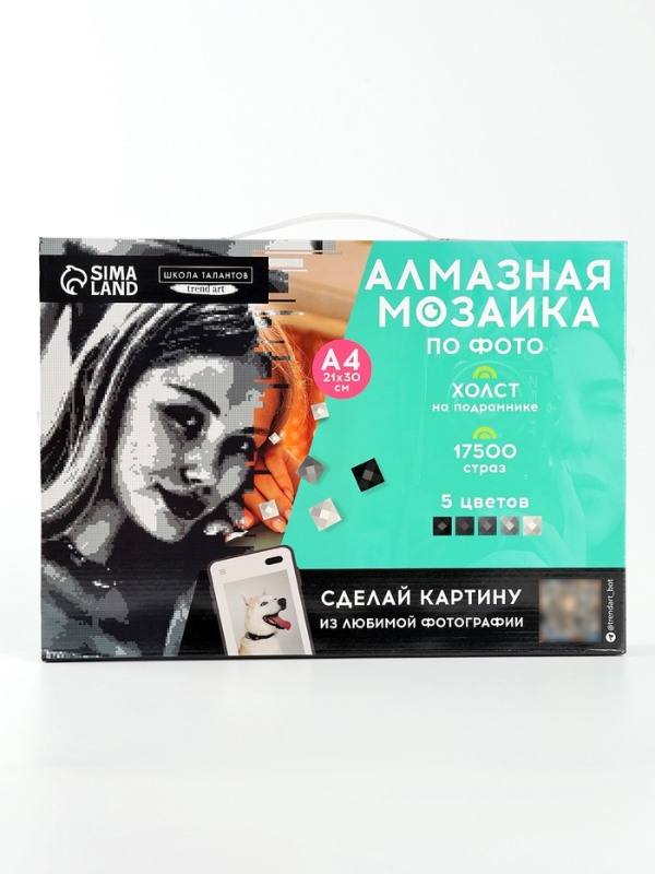 Алмазная мозаика по фото с полным заполнением «Gray», на холсте с подрамником, А4 Алмазная мозаика по фото с полным заполнением «Gray», на холсте с подрамником, А4