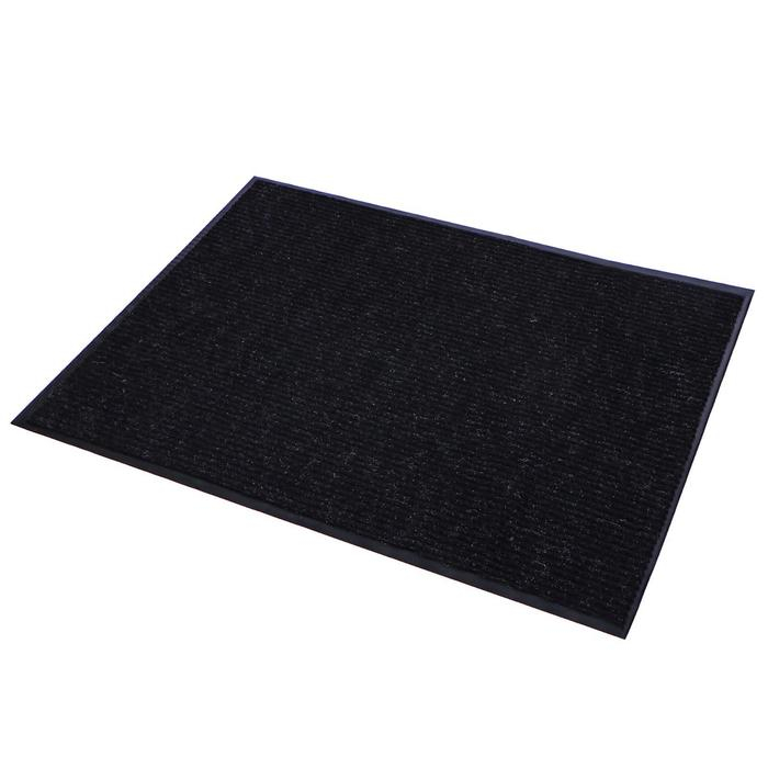 Коврик придверный влаговпитывающий, ребристый, «Стандарт», 90×120 см, цвет чёрный Коврик придверный влаговпитывающий, ребристый, «Стандарт», 90×120 см, цвет чёрный