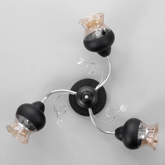 Люстра Люстра "Авиталь" 3хЕ27 40Вт чёрно-хромовый 53х53х23 см BayerLux