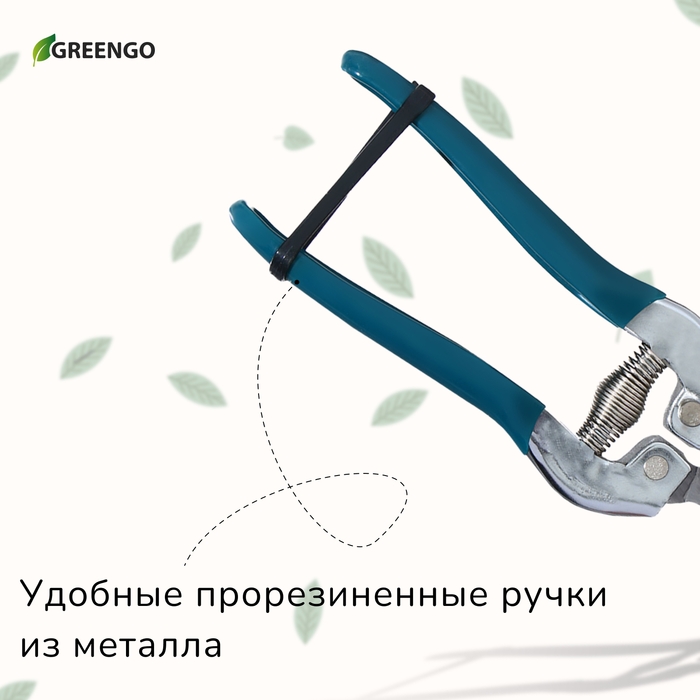 Ножницы садовые, 7 Ножницы садовые, 7" (18 см), с металлическими ручками, обрезиненная ручка, Greengo