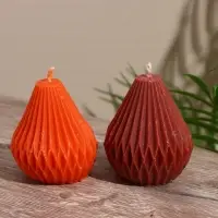 Свеча "Груша в ромбик" 6х6х8 см, соевый воск МИКС Свеча "Груша в ромбик" 6х6х8 см, соевый воск МИКС