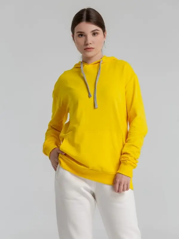 Толстовка с капюшоном Unit Kirenga желтая, размер 4XL