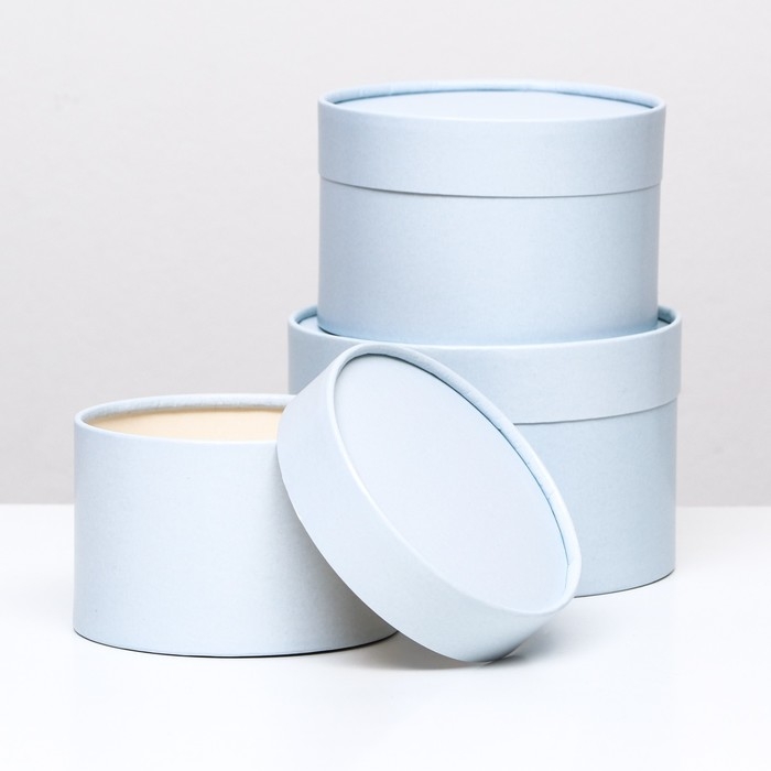 Набор шляпных коробок 3 в 1, голубой, 16 х 10,14 х 9,13 х 8,5 см Набор шляпных коробок 3 в 1, голубой, 16 х 10,14 х 9,13 х 8,5 см