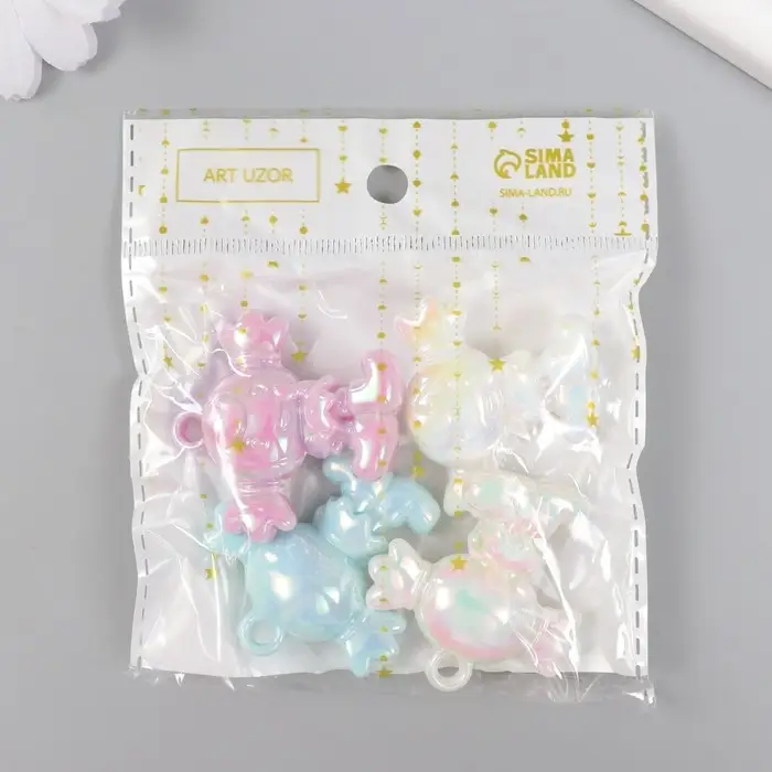 Декор для творчества пластик "Девочка с хвостиками. Перламутр" МИКС 4,5 см