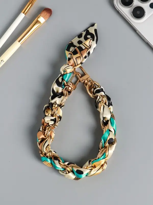 Брелок на 2 карабинах Брелок на 2 карабинах "Платок и цепочка" голубой 20х10х1,7 см