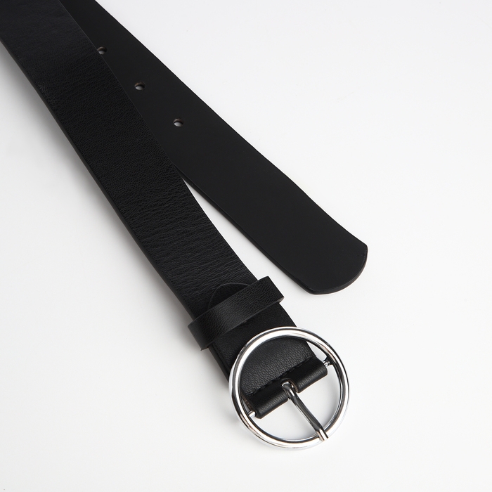 Ремень женский, ширина 3,5 см, винт, пряжка металл, цвет чёрный