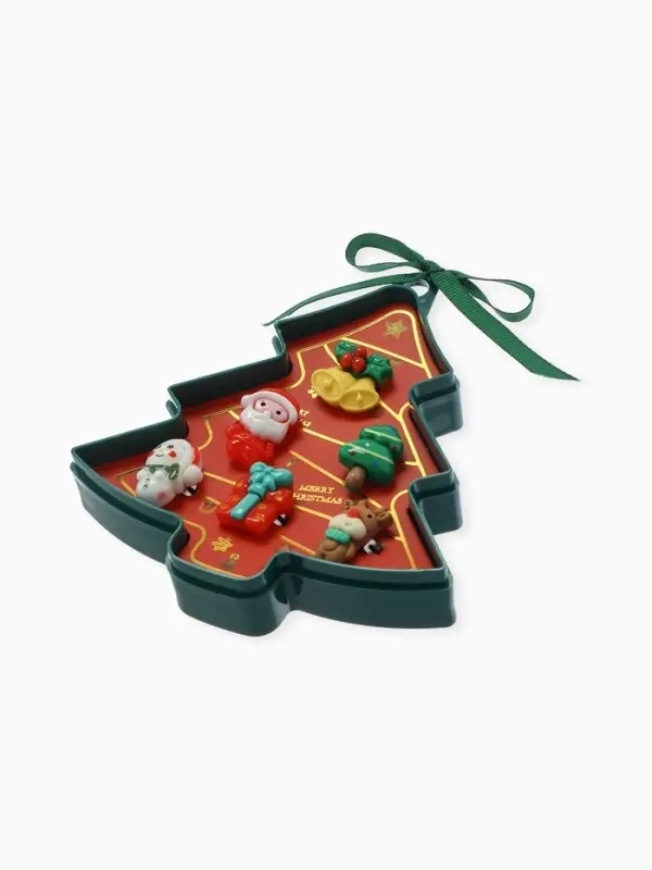 Кольца детские набор 5 шт  Кольца детские набор 5 шт "Выбражулька" в форме елки, форма МИКС, цвет МИКС, б-р