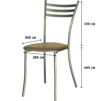 Стул для столовых UD_Флоренция СМ7/1-02 карк.серебр.метал.к/з-беж. К-009