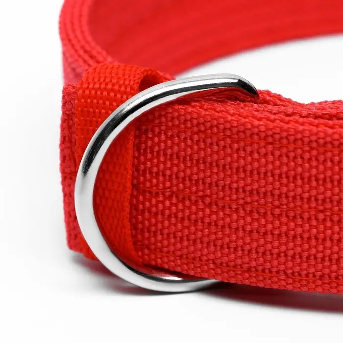 Ошейник четырехслойный, 64&times;4 см, ОШ 50-58 см, полиэстер, красный