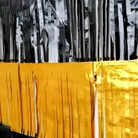 Занавес для фотозоны чёрно-золотой, полоса 152&times;25 см