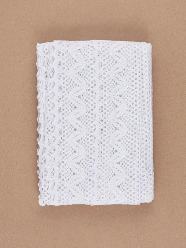 Кружево вязаное, 65 мм &times; 10&plusmn;1 м, белое