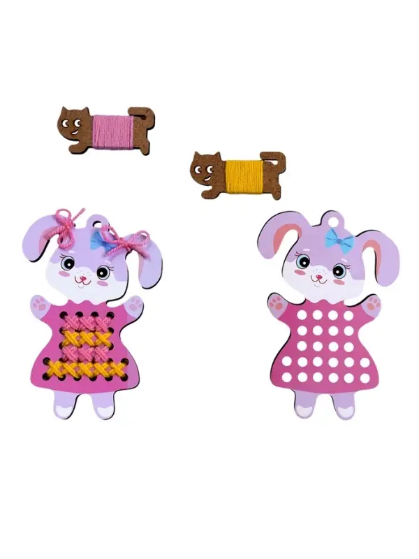 Набор для творчества. Вышивка по деревянным трафаретам "Весёлые друзья"