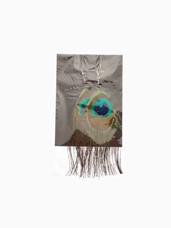 Серьги Серьги "Павлин" 5х12 см