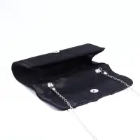 Сумка-клатч вечерняя на магните, на цепочке, чёрная