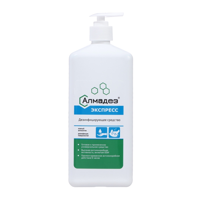 Антисептик кожный  Антисептик кожный "Алмадез-Экспресс", дезинфекция поверхностей, с насос дозатором, 1 л