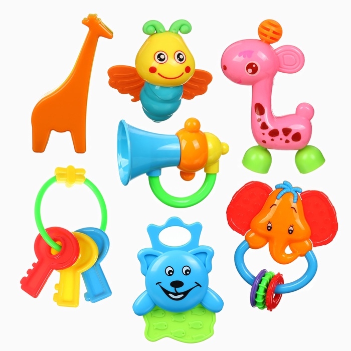 Набор погремушек в контейнере Крошка Я, 7 шт Набор погремушек в контейнере Крошка Я, 7 шт