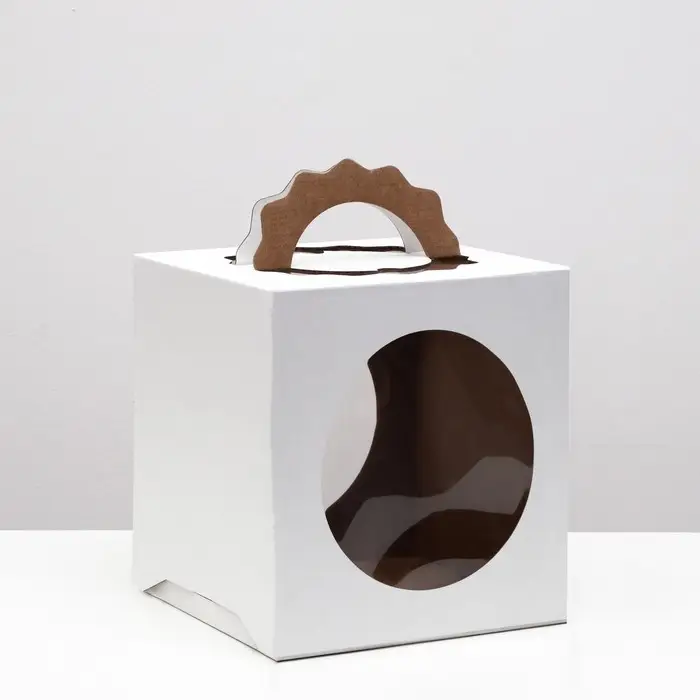 Кондитерская упаковка Кондитерская упаковка "Овал", 2 окна, белая, 24 х 24 х 26 см