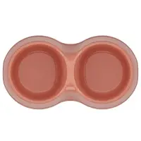 Миска двойная &laquo;Мур-мяу&raquo;, 200 мл, 22.5 см &times; 13 см &times; 6 см, цвет кирпичный