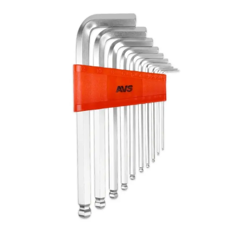 Набор ключей торцевых шестигранных шаровых 10 предметов (1,5-12мм) AVS HKS-10B