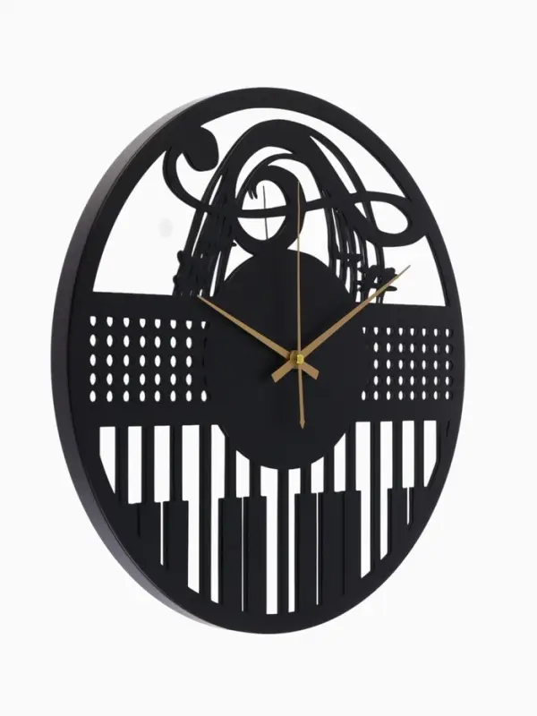 Часы настенные интерьерные &laquo;Пианино&raquo;, бесшумные, плавный ход, d=40 см, металл, зеркало