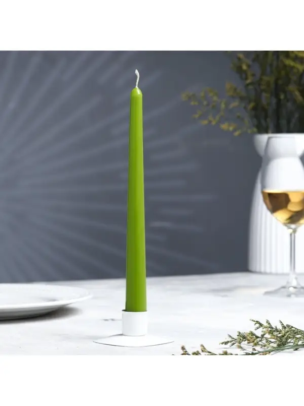 Свеча античная, 2.3&times;24.5 см, 5 ч, 55 г, оливковая