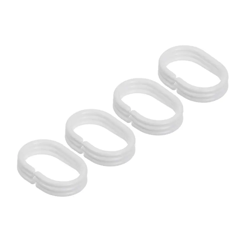 VETTA&nbsp;Кольца&nbsp;для&nbsp;шторок&nbsp;в&nbsp;ванную,&nbsp;12шт,&nbsp;пластик,&nbsp;6х4см,&nbsp;белые