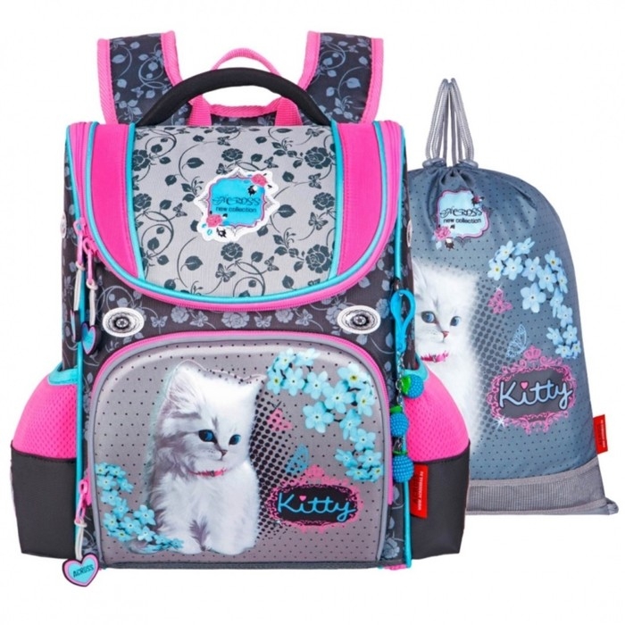 Ранец школьный Стандарт, раскаладной, 35 х 22 х 12 см, Across 191, наполнение: мешок, серый/фиолетовый ACR22-191-7 Ранец школьный Стандарт, раскаладной, 35 х 22 х 12 см, Across 191, наполнение: мешок, серый/фиолетовый ACR22-191-7