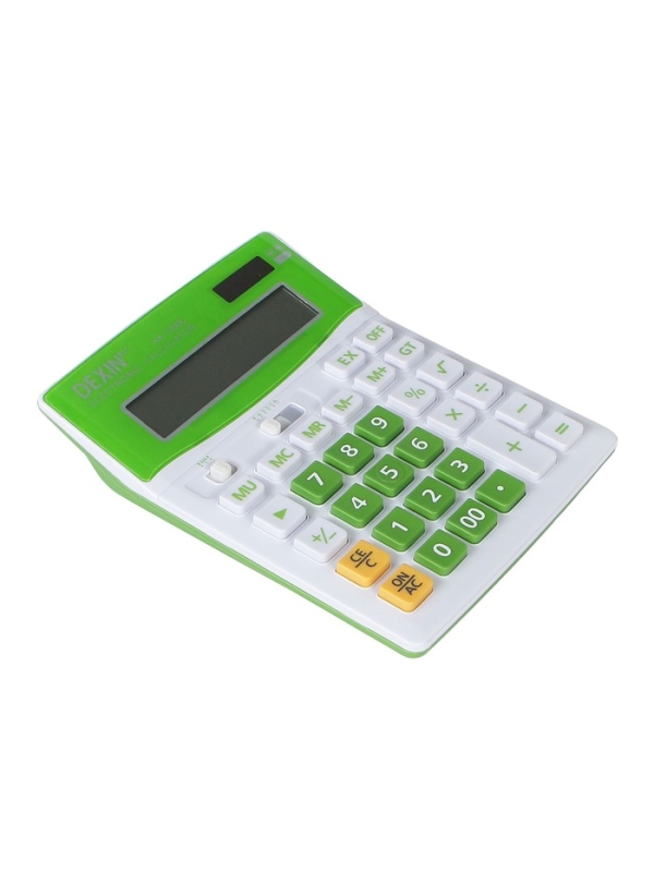 Калькулятор настольный 12-разрядный КК-1200C, белый/зеленый Калькулятор настольный 12-разрядный КК-1200C, белый/зеленый
